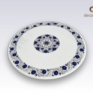 White Circle Blue Tabletop 48