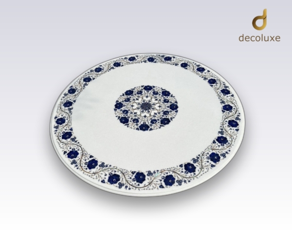 White Circle Blue Tabletop 48