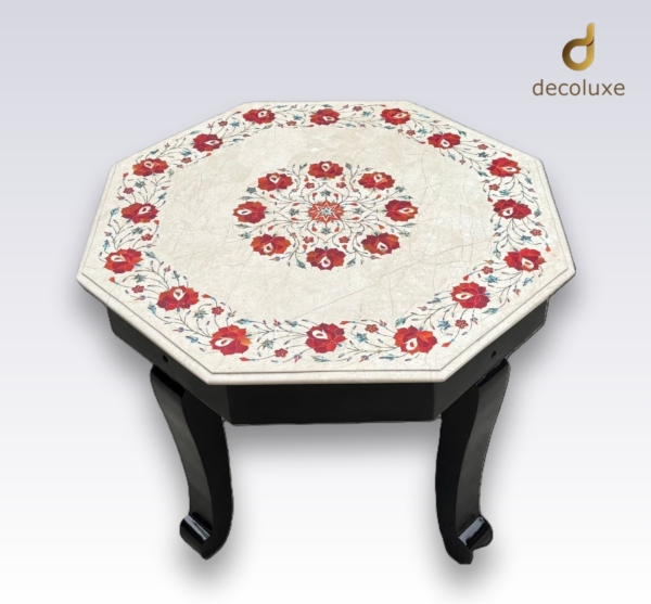 Octagon Red Floral Tabletop 30