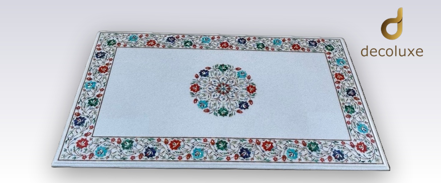 White Rectangle Multicolor Tabletop 72 - Image 1