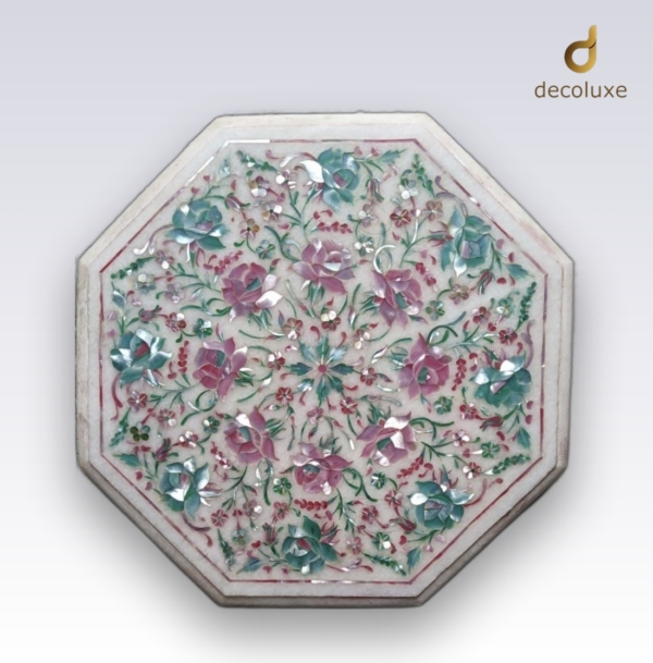 Small Octagon Blue Pink Tabletop 12