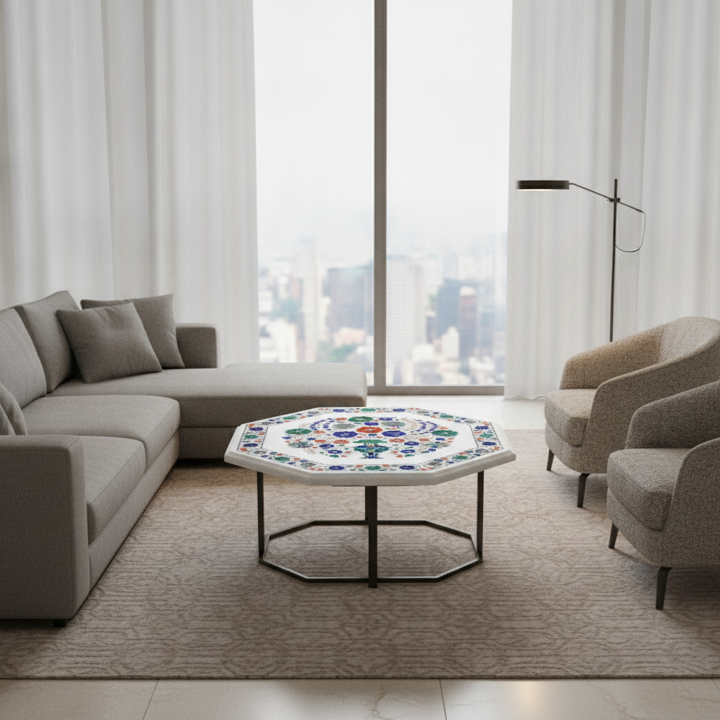 White Octagon Tabletop 24 - Image 3