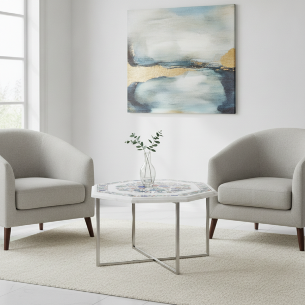 White Octagon Tabletop 24